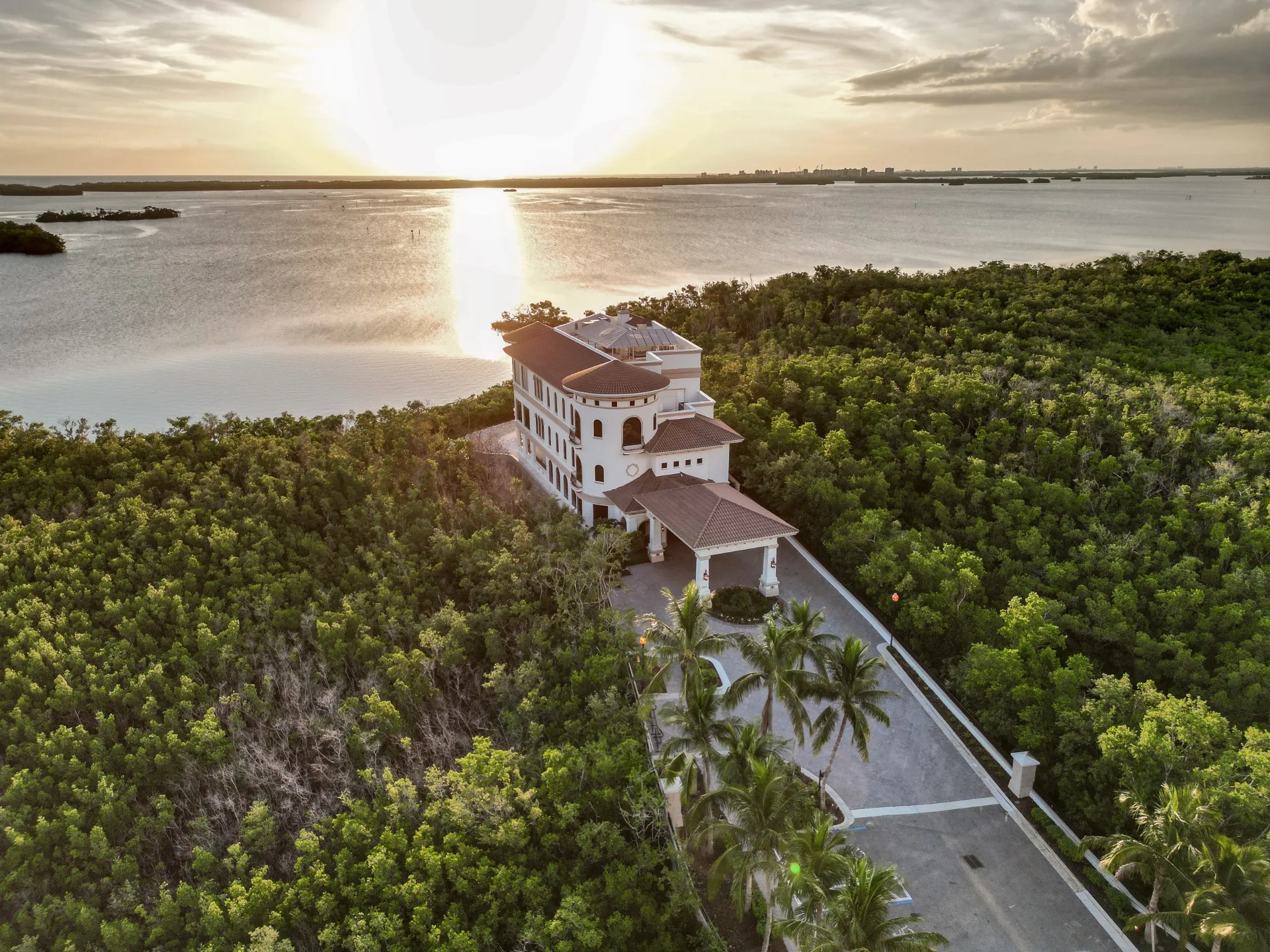 The Colony at dusk over Estero Bay